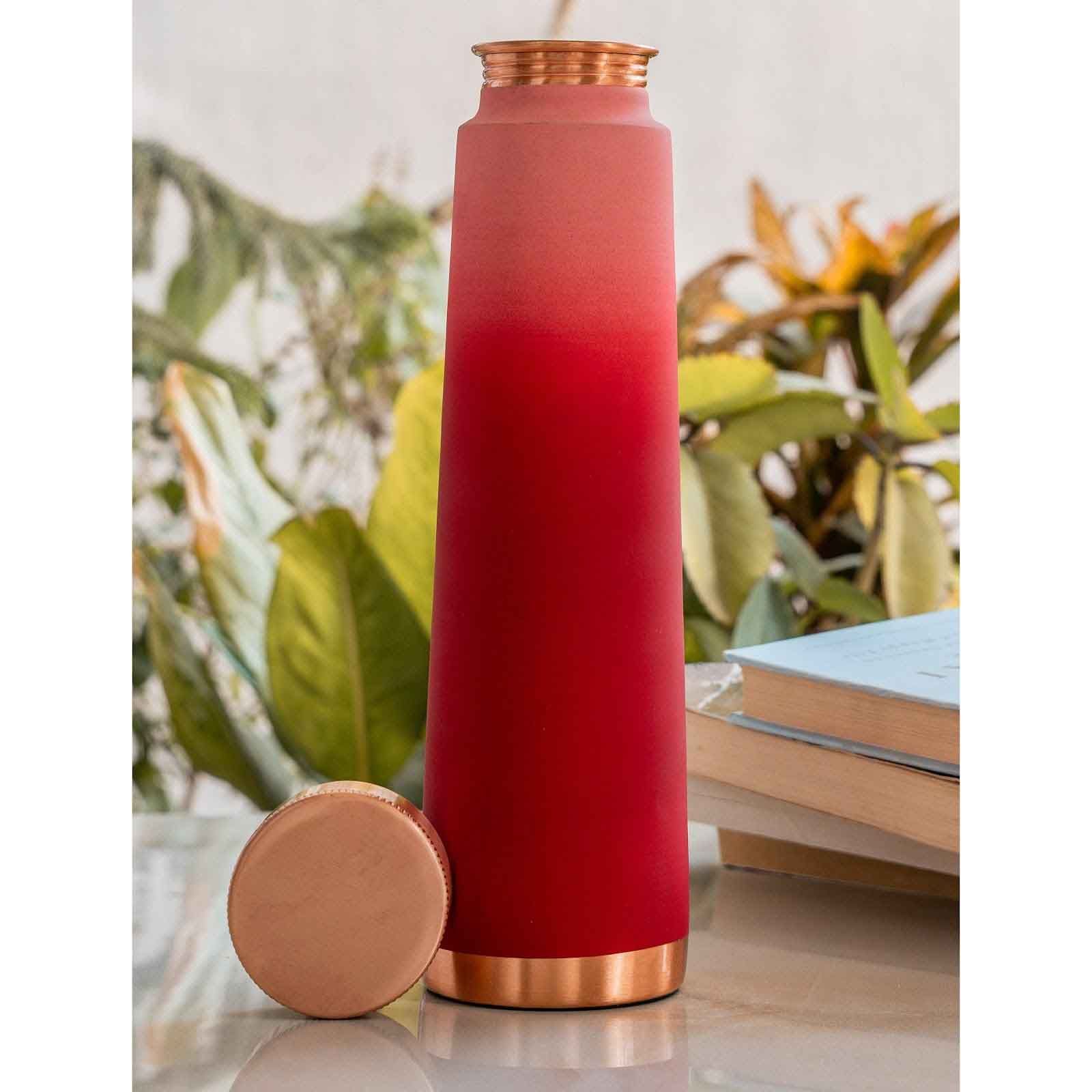 Pure copper bottle with pyramid shape and eye, catching colors red - 800 ML 162